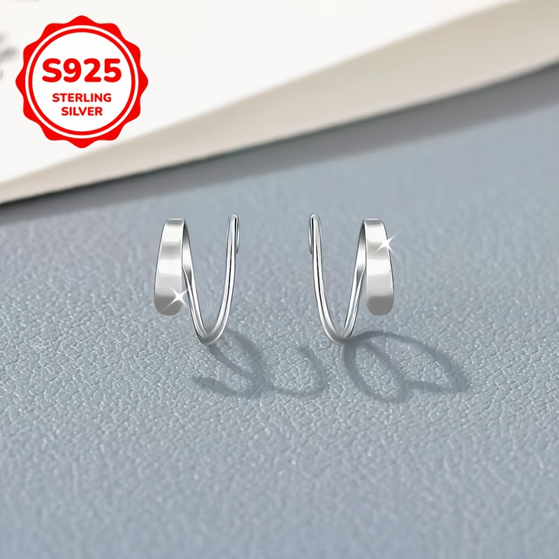 S925 Sterling Silver Spiral Earrings Hypoallergenic